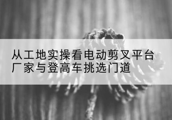 寿县电动剪叉升降平台厂家-从工地实操看电动剪叉平台厂家与登高车挑选门道