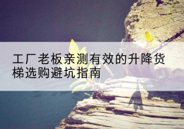 寿县升降货梯怎么选-工厂老板亲测有效的升降货梯选购避坑指南